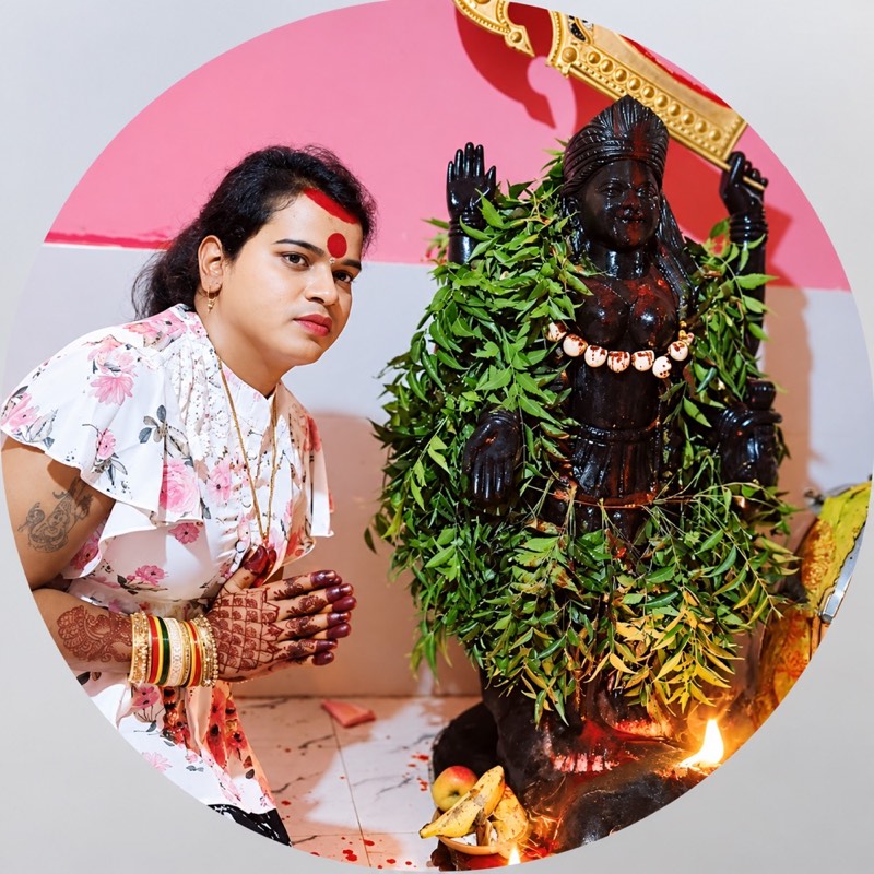 Kinner Guru Maa, Vedic astrologer, performing a sacred puja